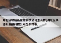 湖北区块链新金融科技公司怎么样[湖北区块链新金融科技公司怎么样啊]